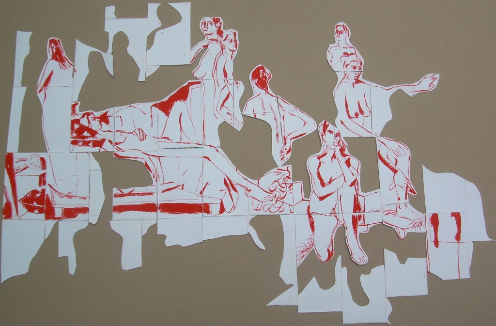 Laquelle-pour-aujourdhui.-2013.-Gouache-rouge-papier-collé.-92x61-cm.1